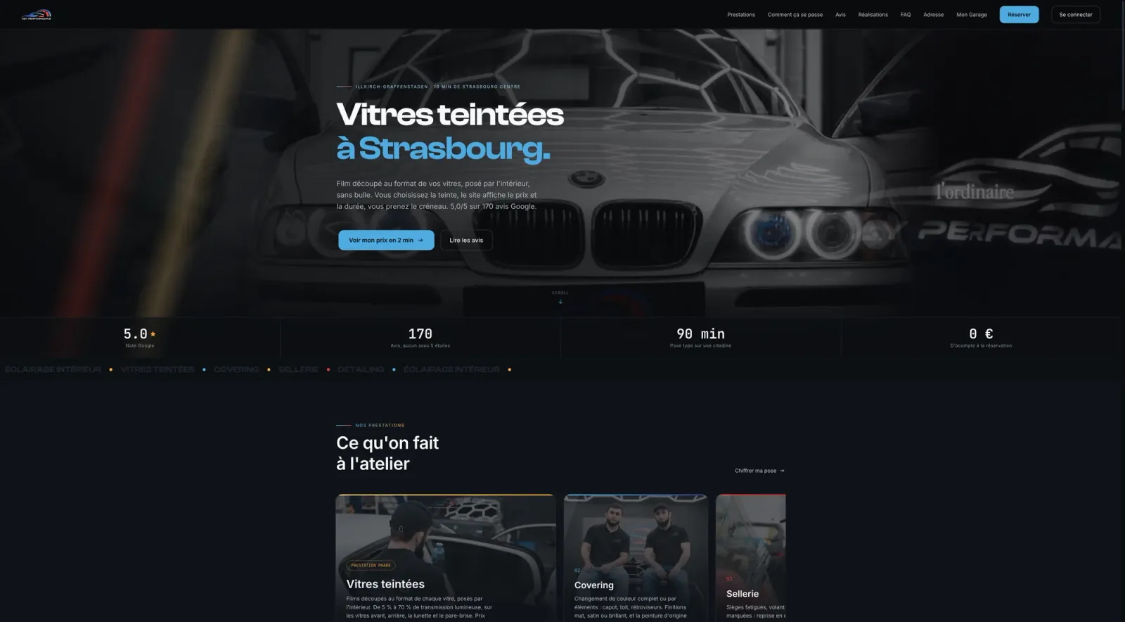 Tay Performance, Home page