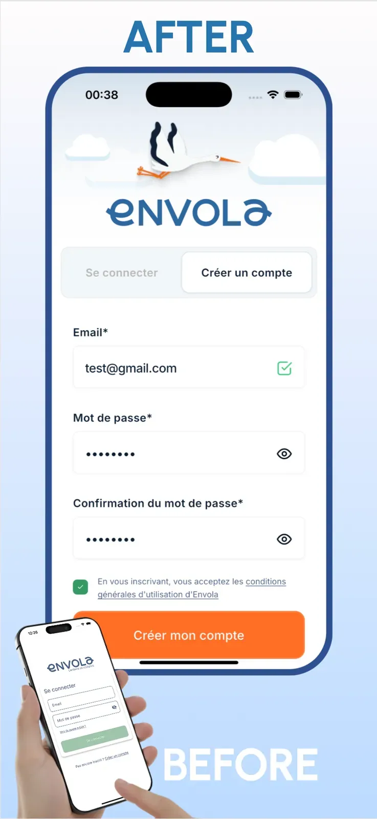 Envola, Sign up