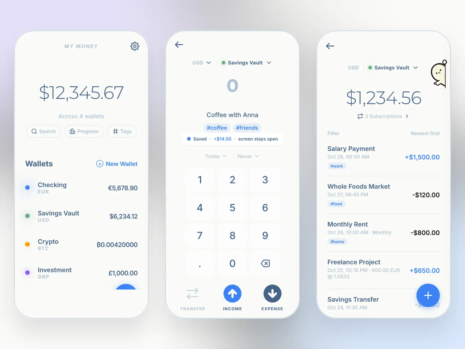Wumbi, Home with every wallet, a new expense and the history of one wallet