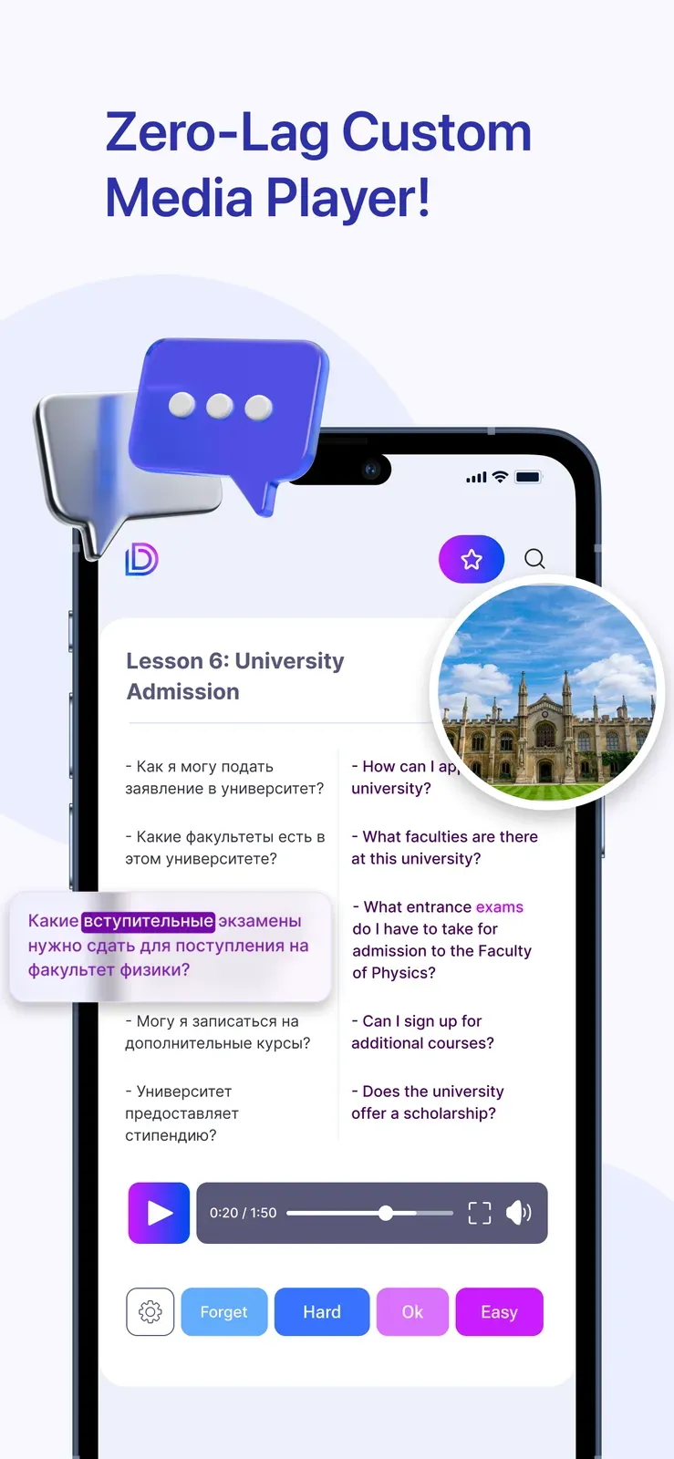 Dialang, Lesson with dialogue and player