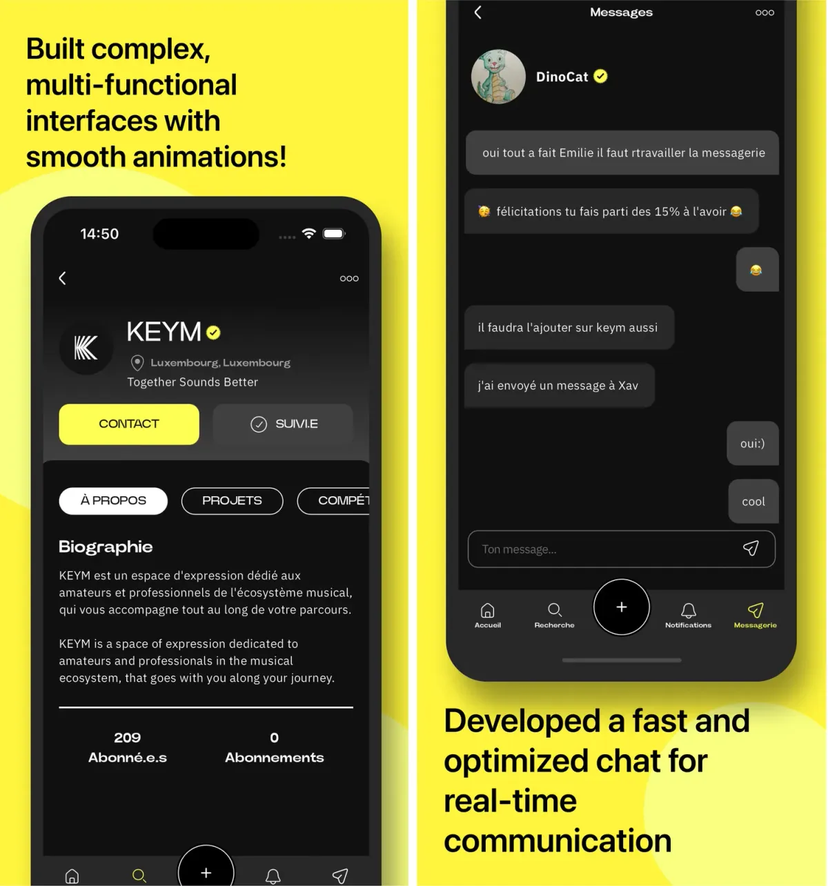 Keym, Artist profile and messaging