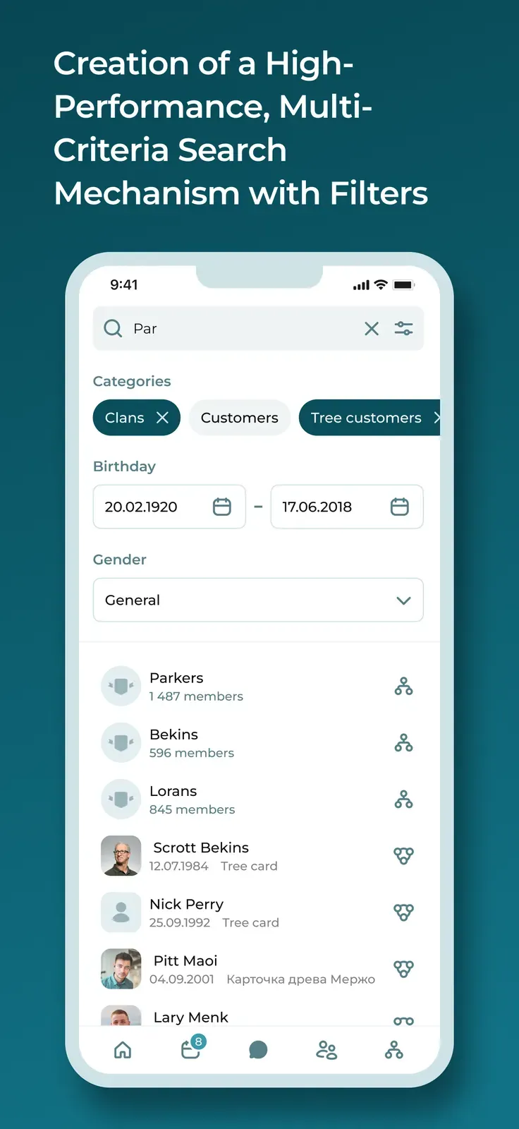 Gargalo, Search with filters
