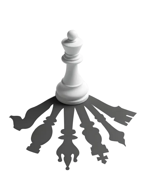 A chess queen, the piece that moves in every direction